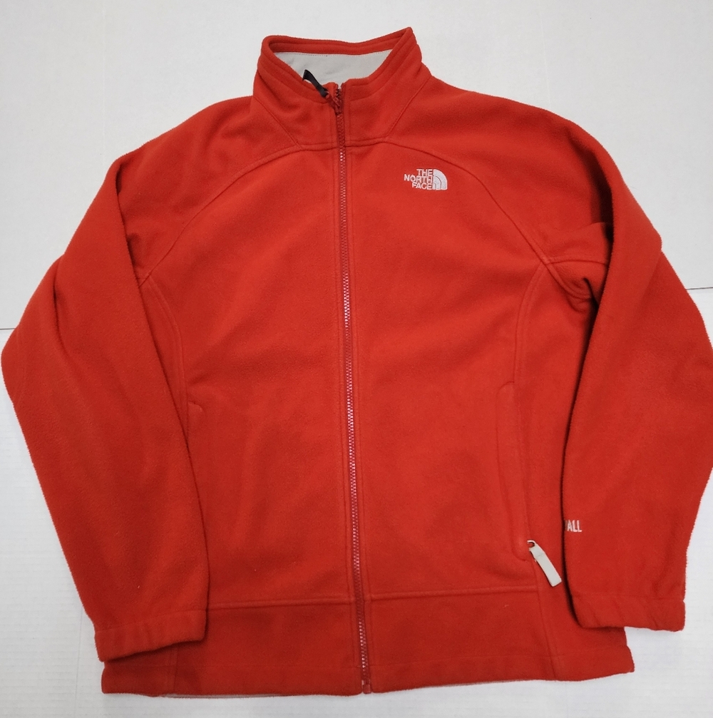 The North Face Youth Size XL Red Windwall Full Zip Pocketed Fleece Jacket